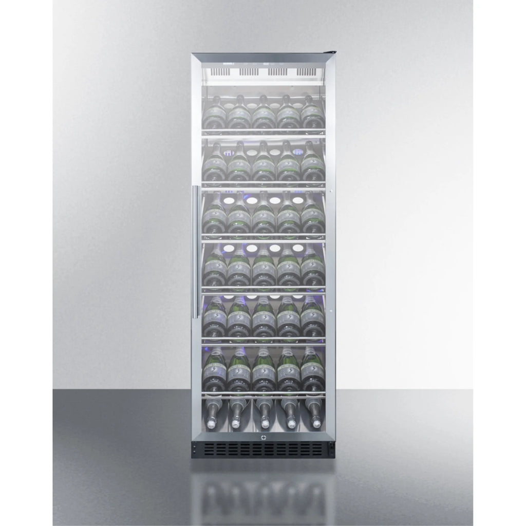 Commercial full-size wine cellar with champagne style shelving T8693