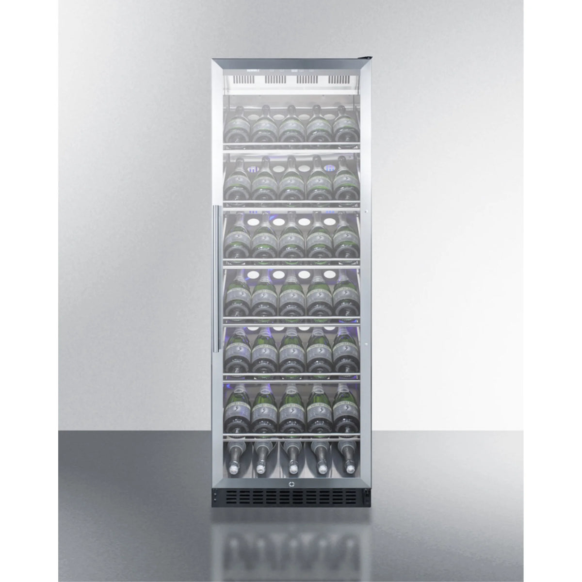 Commercial full-size wine cellar with champagne style shelving T8693