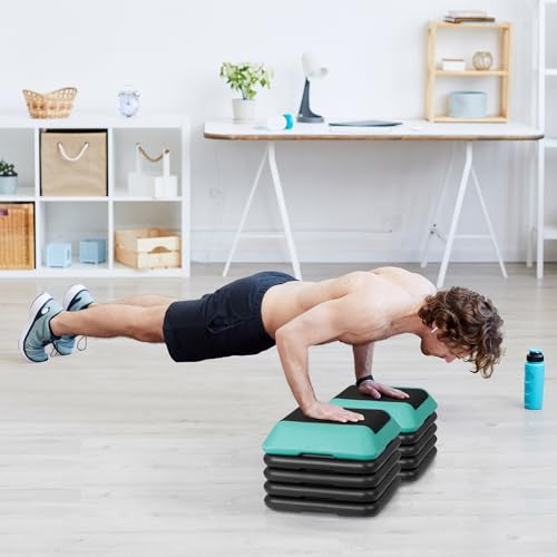 16" x 16" Adjustable Aerobic Stepper with 4 Risers, Green S34967