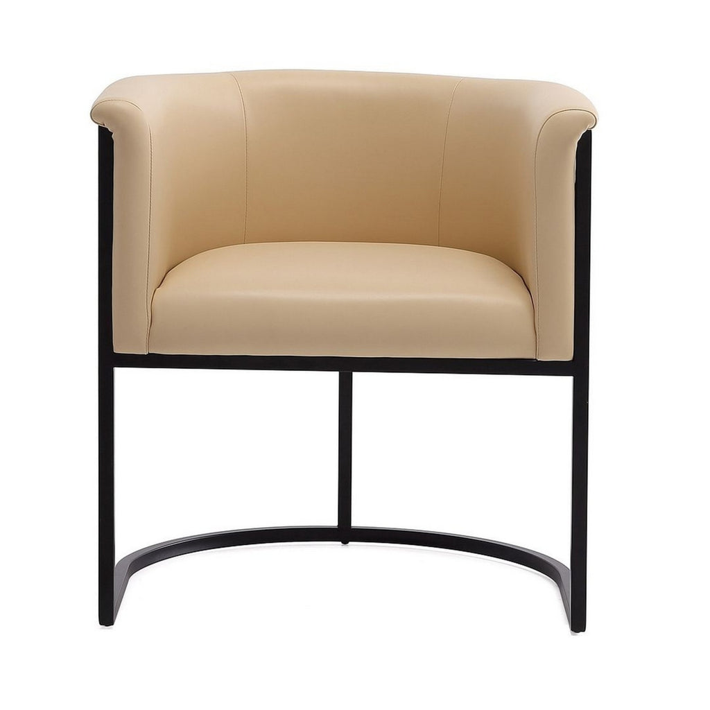 Tan and Black Faux Leather Dining Chair S5924