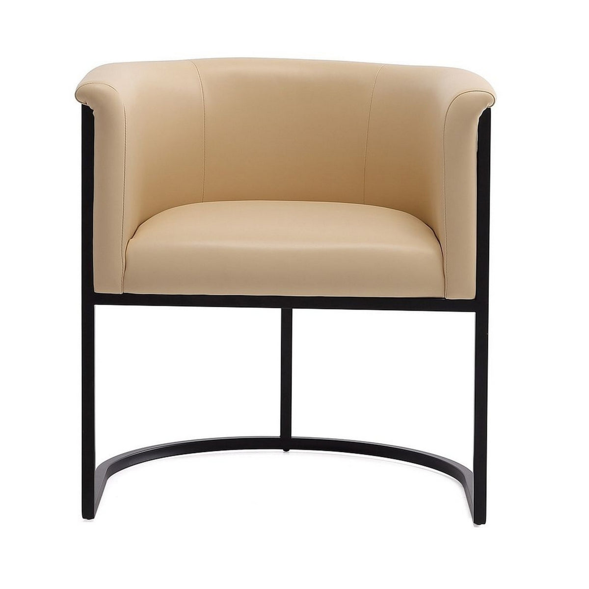 Tan and Black Faux Leather Dining Chair S5924