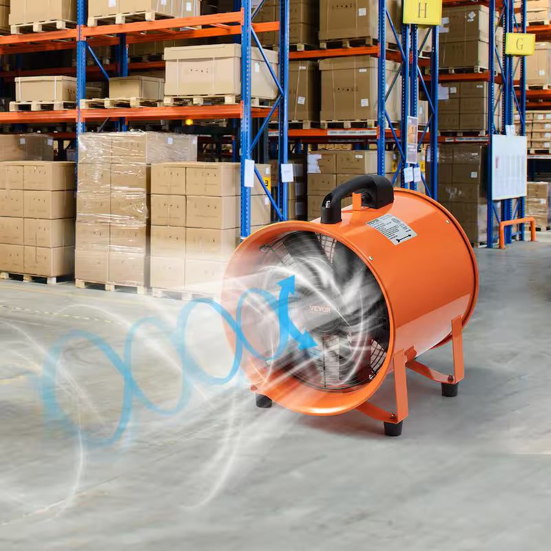 10 in. Heavy-Duty Portable Blower Fan with Duct Hose Q168