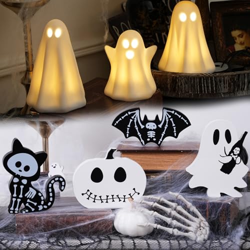 3 Pack Ceramic Halloween Tiered Tray Decor X48679