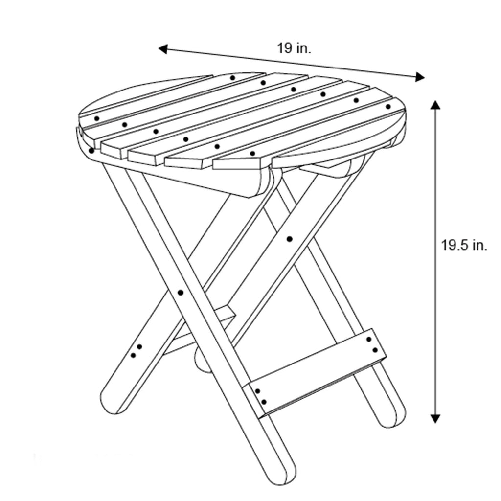 Eggshell White Adirondack Round Folding Table M609