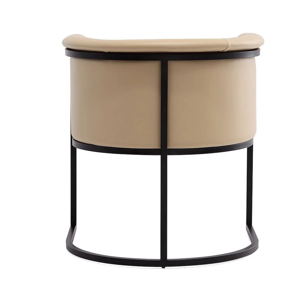 Tan and Black Faux Leather Dining Chair S5924