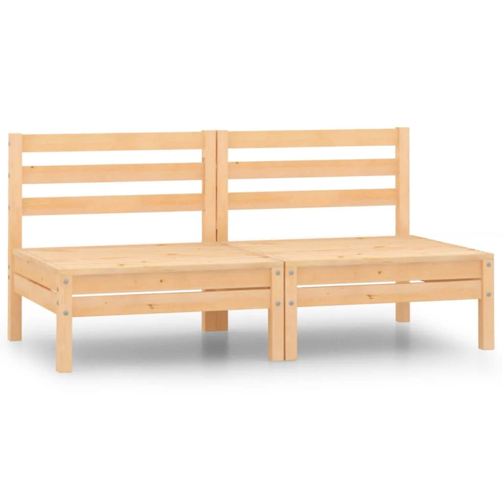 Solid Wood Pine Patio Sofas 2 pcs K5057