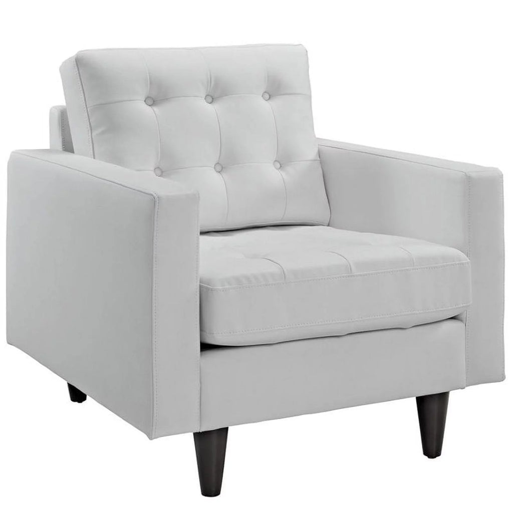 2 Piece White Leather Tufted Sofa Set G327344
