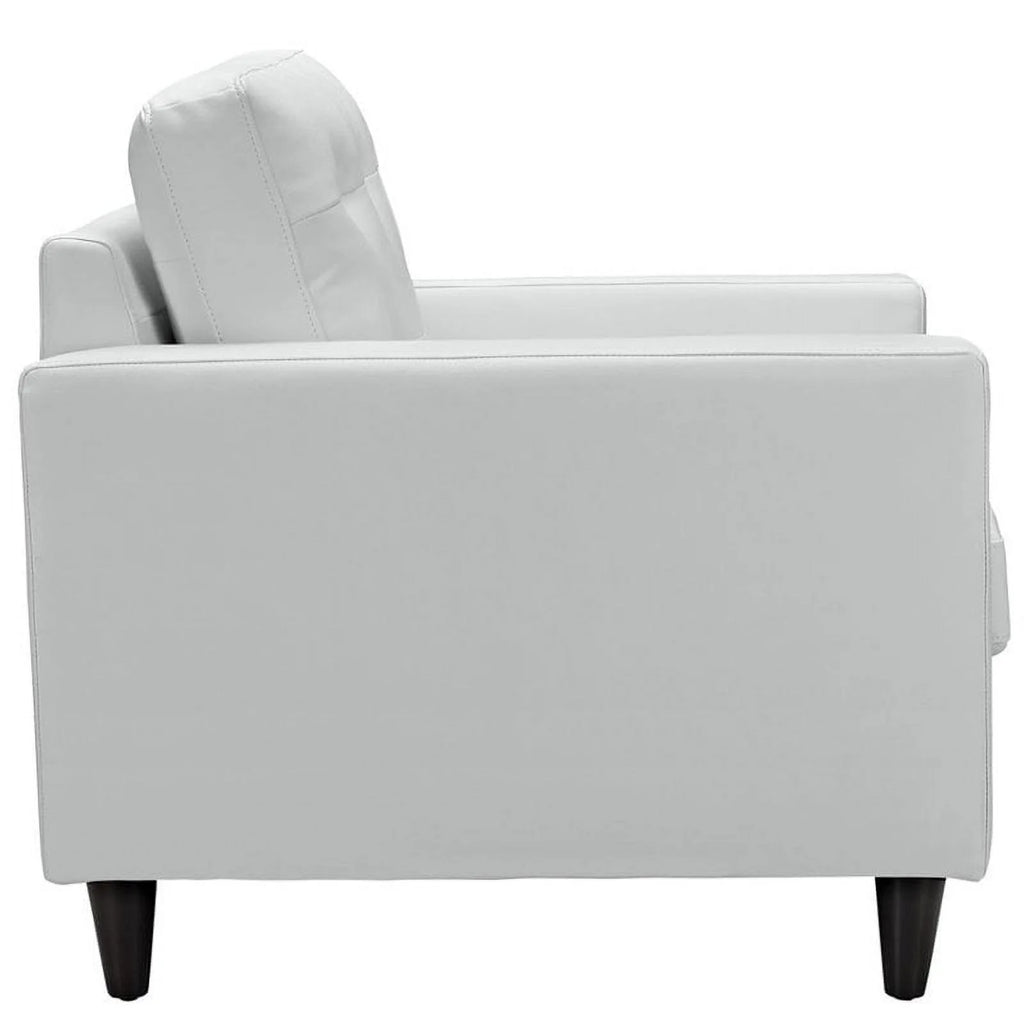 2 Piece White Leather Tufted Sofa Set G327344