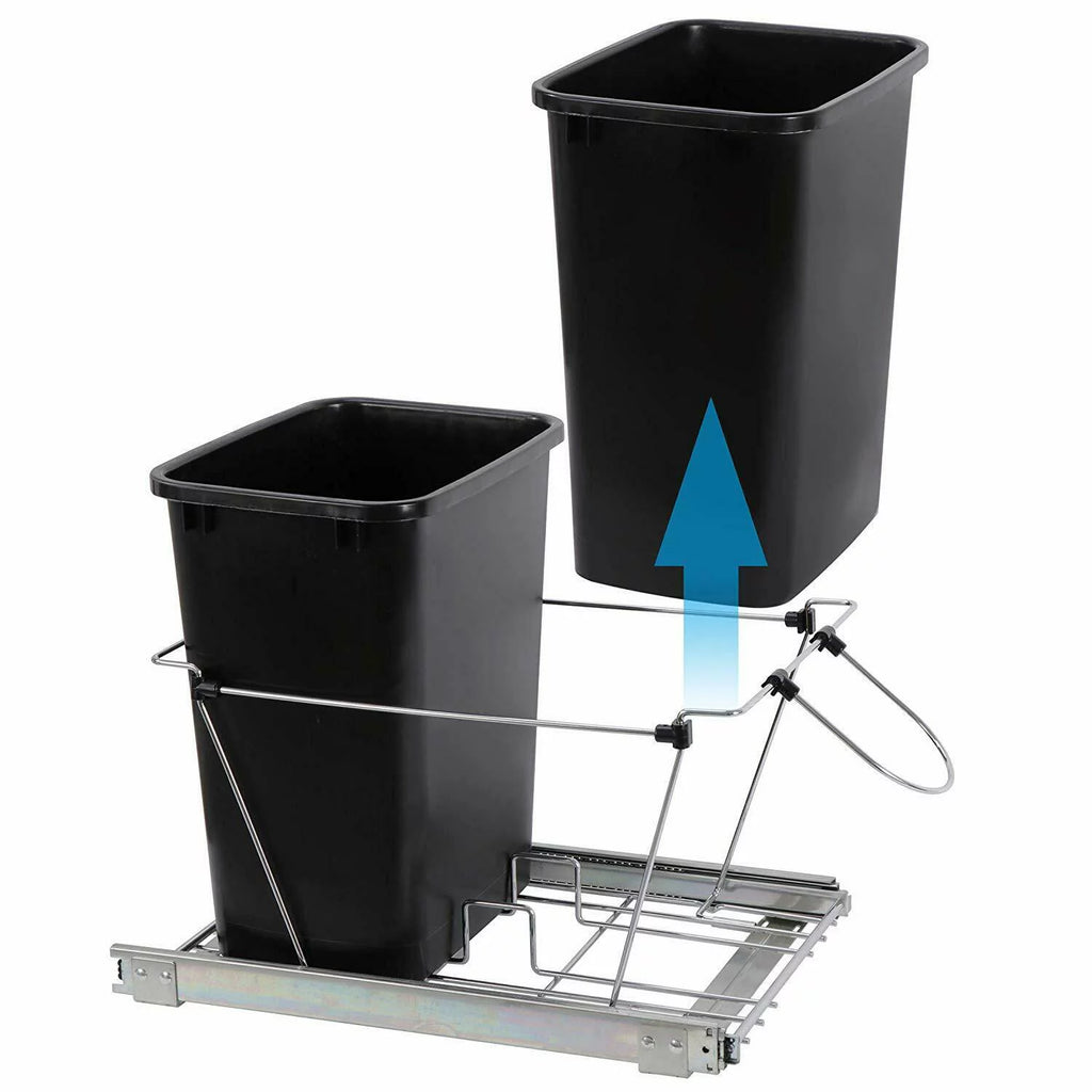 Double 35 Quart Pull Out Trash Kitchen Waste Container P355