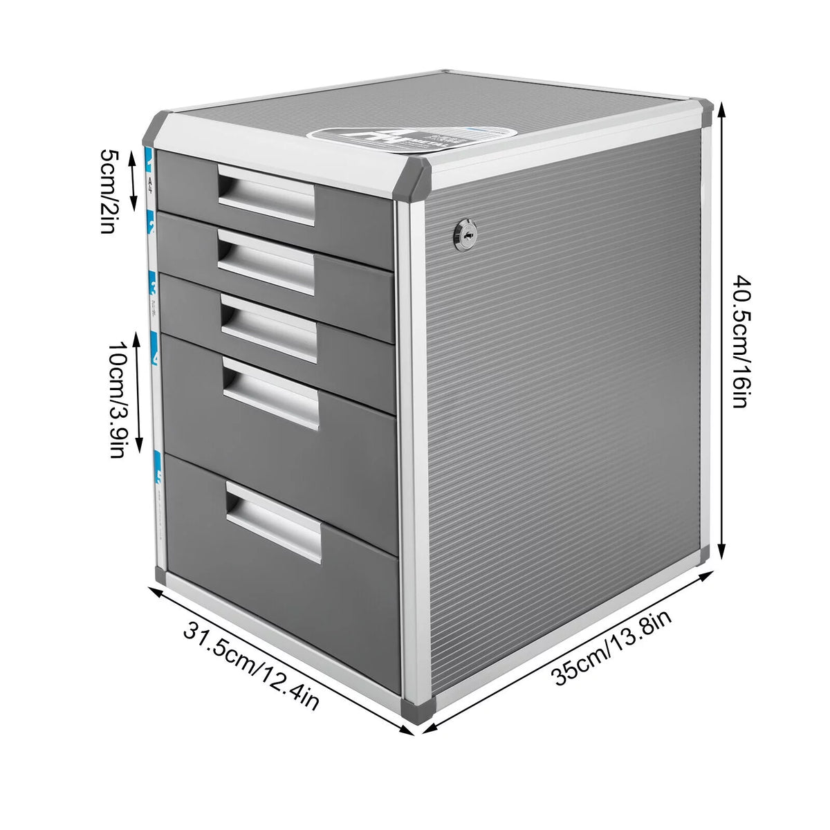 5 Drawer Lockable File Cabinet with 2 Keys R3452