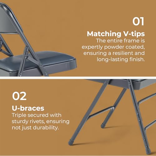 Black Vinyl Upholstered Folding Chair O985064