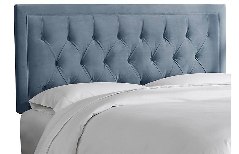 Velvet Tufted Headboard Twin Gray P793107