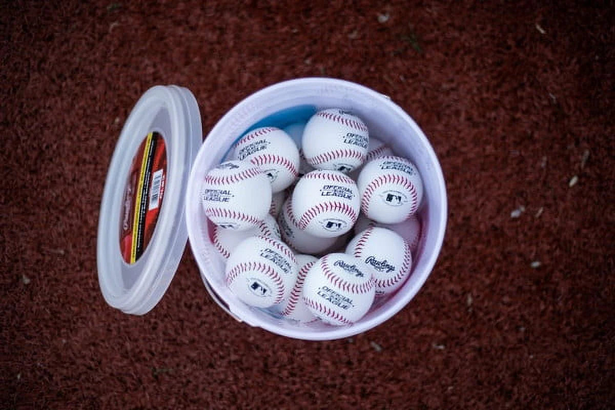 (24 Pack) Rawlings Bucket of Official League Recreational Grade OLB3 Baseballs X44625