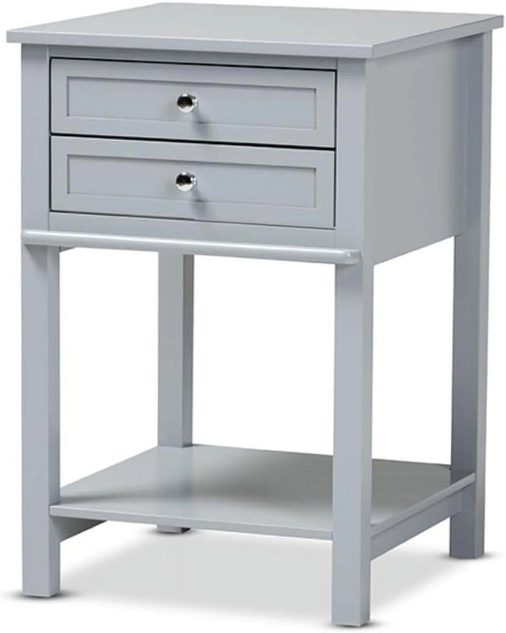 Light Grey 2-Drawer Wood End Table Y121
