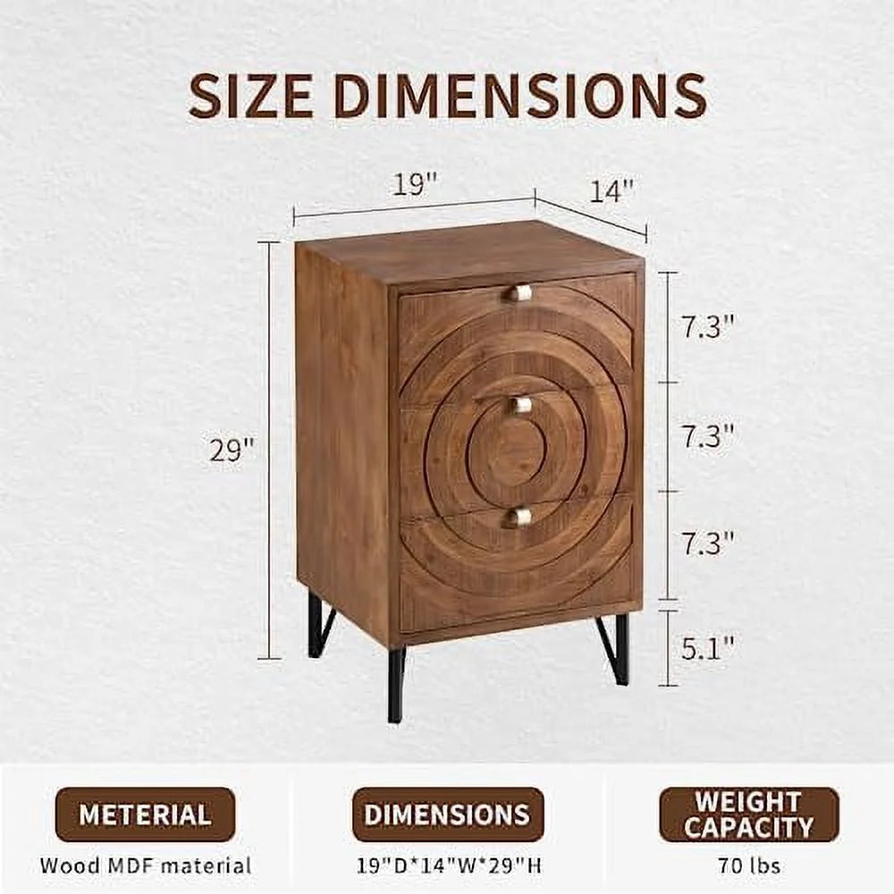 Modern 3 Drawer Wood End Table J536242