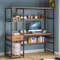 59 Inches Computer Desk with 5 Shelves and Drawer I758