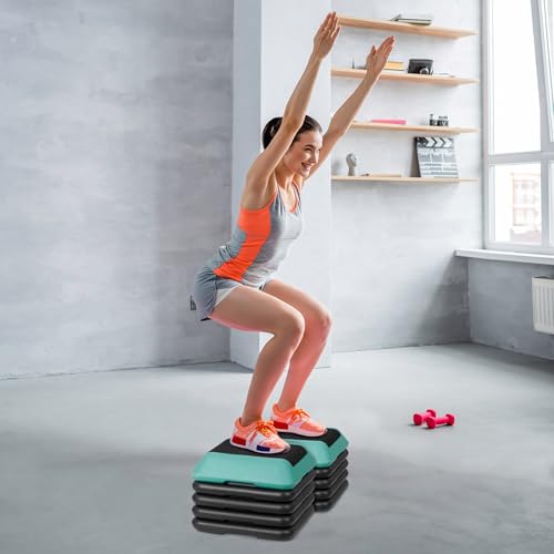 16" x 16" Adjustable Aerobic Stepper with 4 Risers, Green S34967