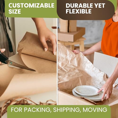 12" x 1200" Natural Kraft Paper Roll E350