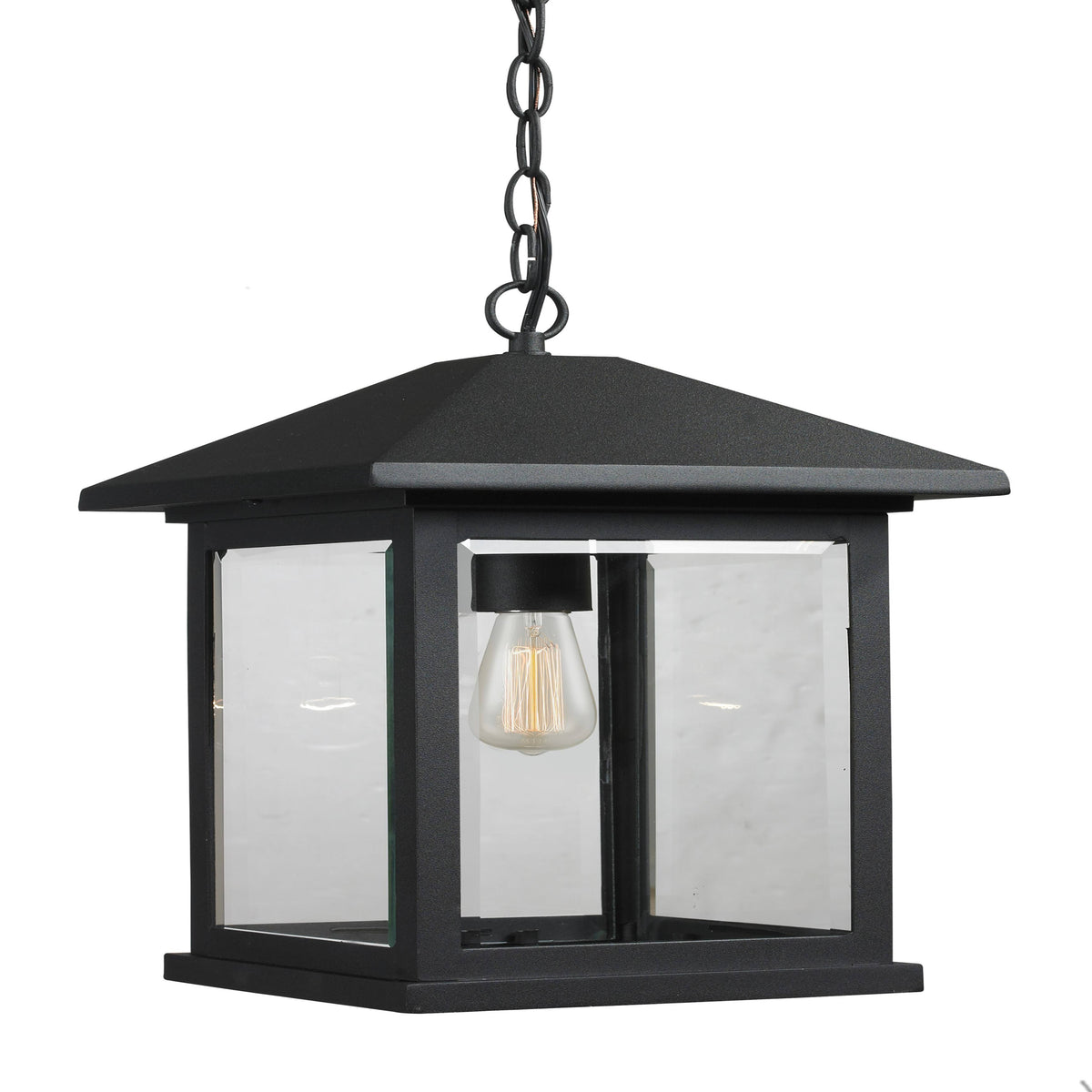 1-Light Matte Black Outdoor Pendant X17891