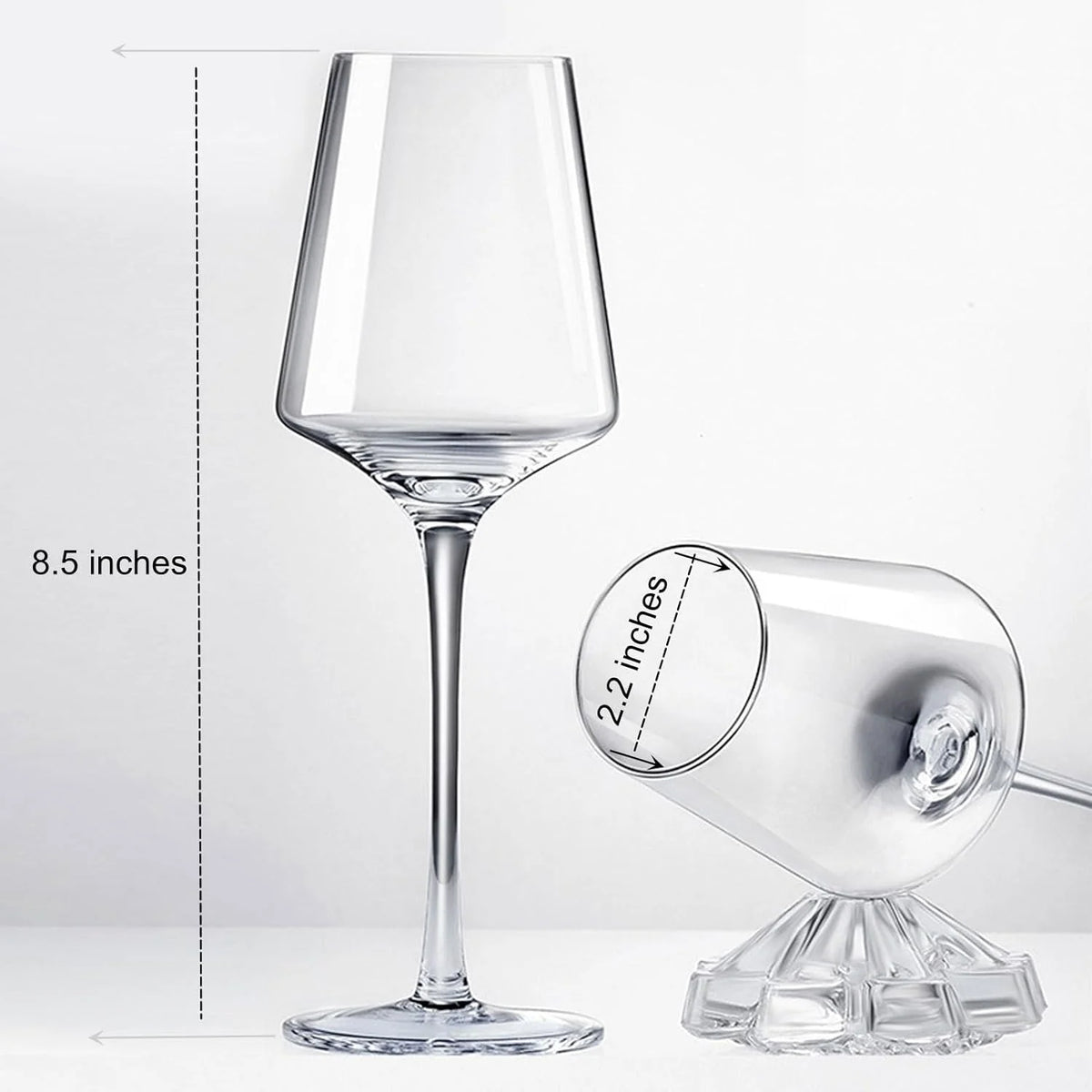 Set of 4 12 Ounce Crystal Wine Glasses L668