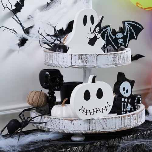 3 Pack Ceramic Halloween Tiered Tray Decor X48679