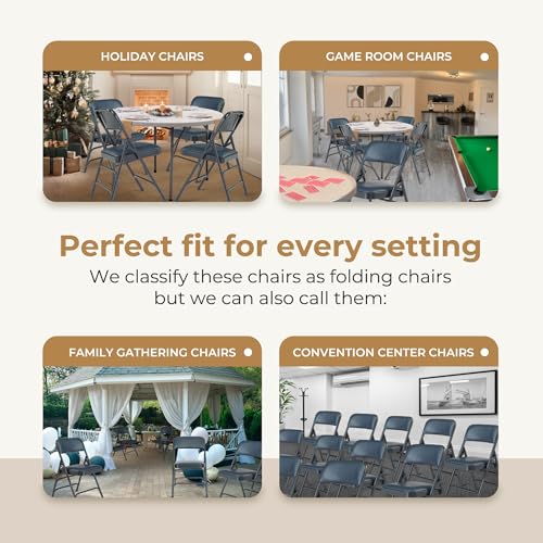 Black Vinyl Upholstered Folding Chair O985064