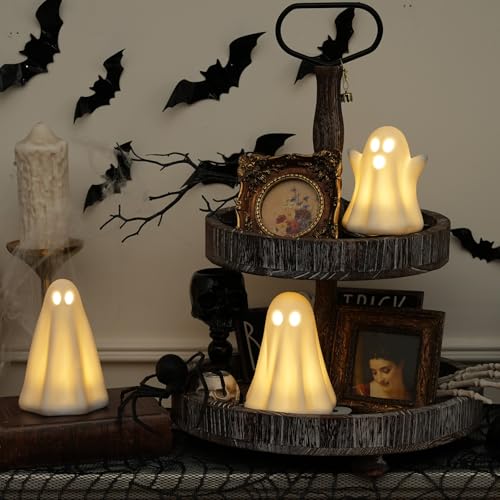 3 Pack Ceramic Halloween Tiered Tray Decor X48679