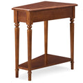 Coastal Wedge Table with Shelf in Pecan N138