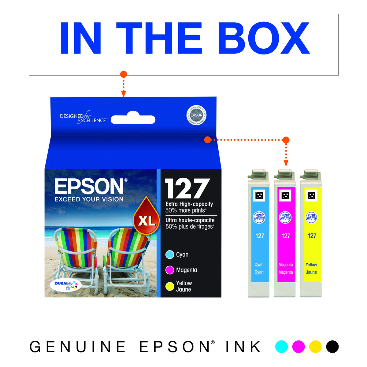 EPSON 127 DURABrite Ultra Ink Color Combo Pack D2057
