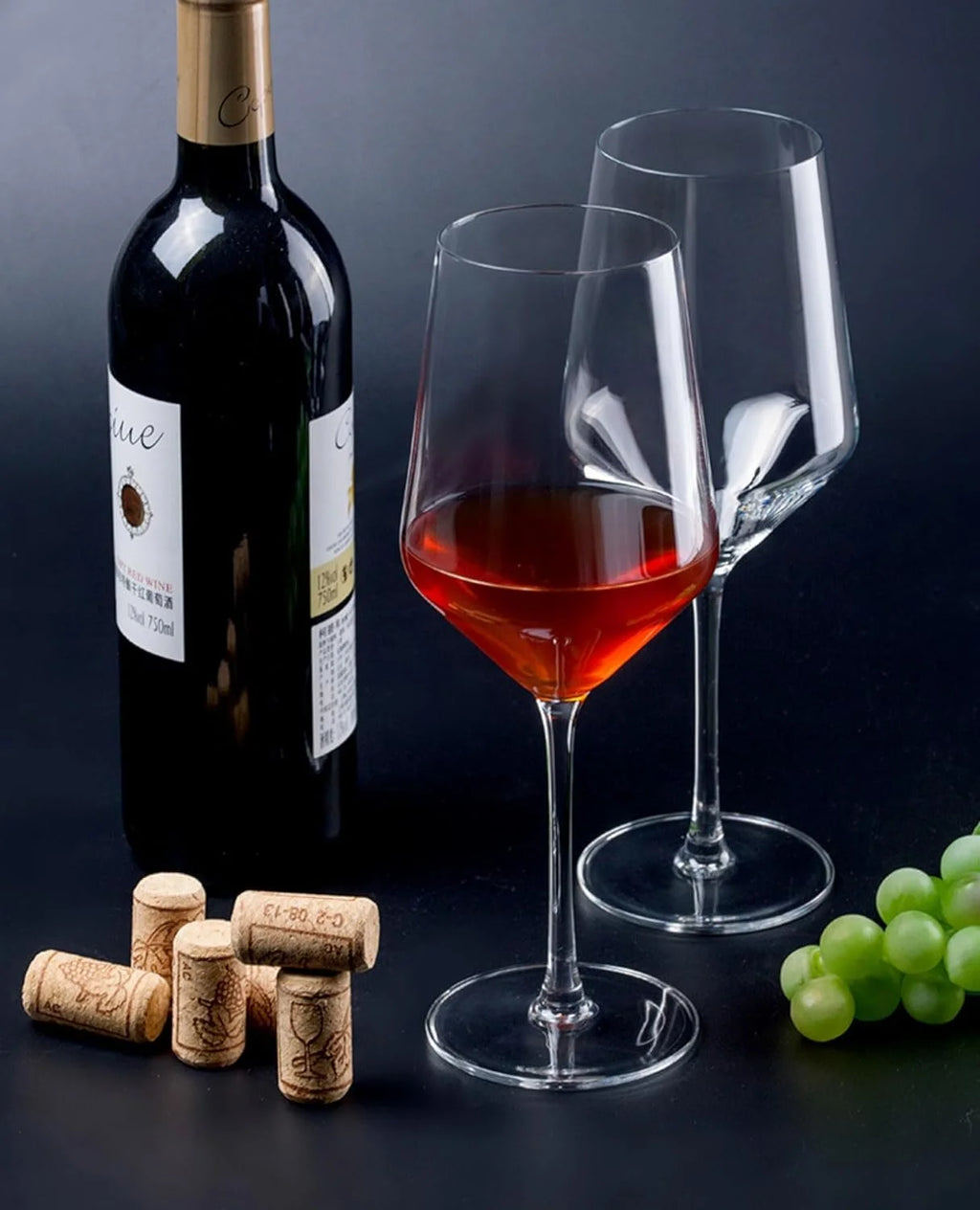 Set of 4 12 Ounce Crystal Wine Glasses L668