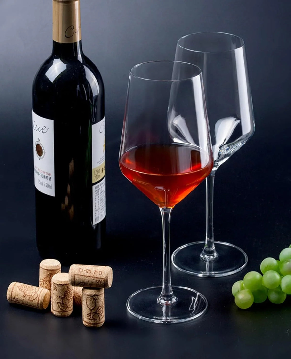 Set of 4 12 Ounce Crystal Wine Glasses L668