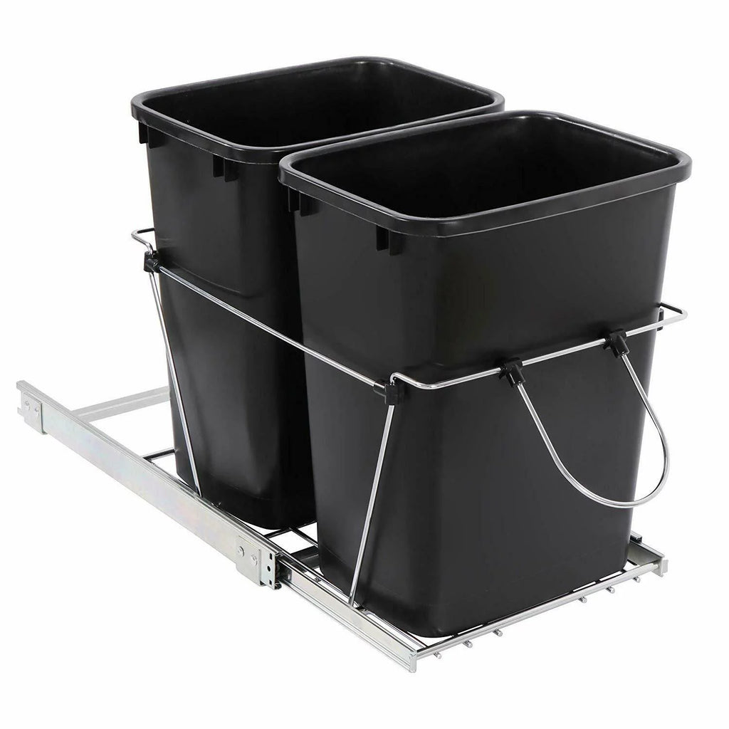 Double 35 Quart Pull Out Trash Kitchen Waste Container P355