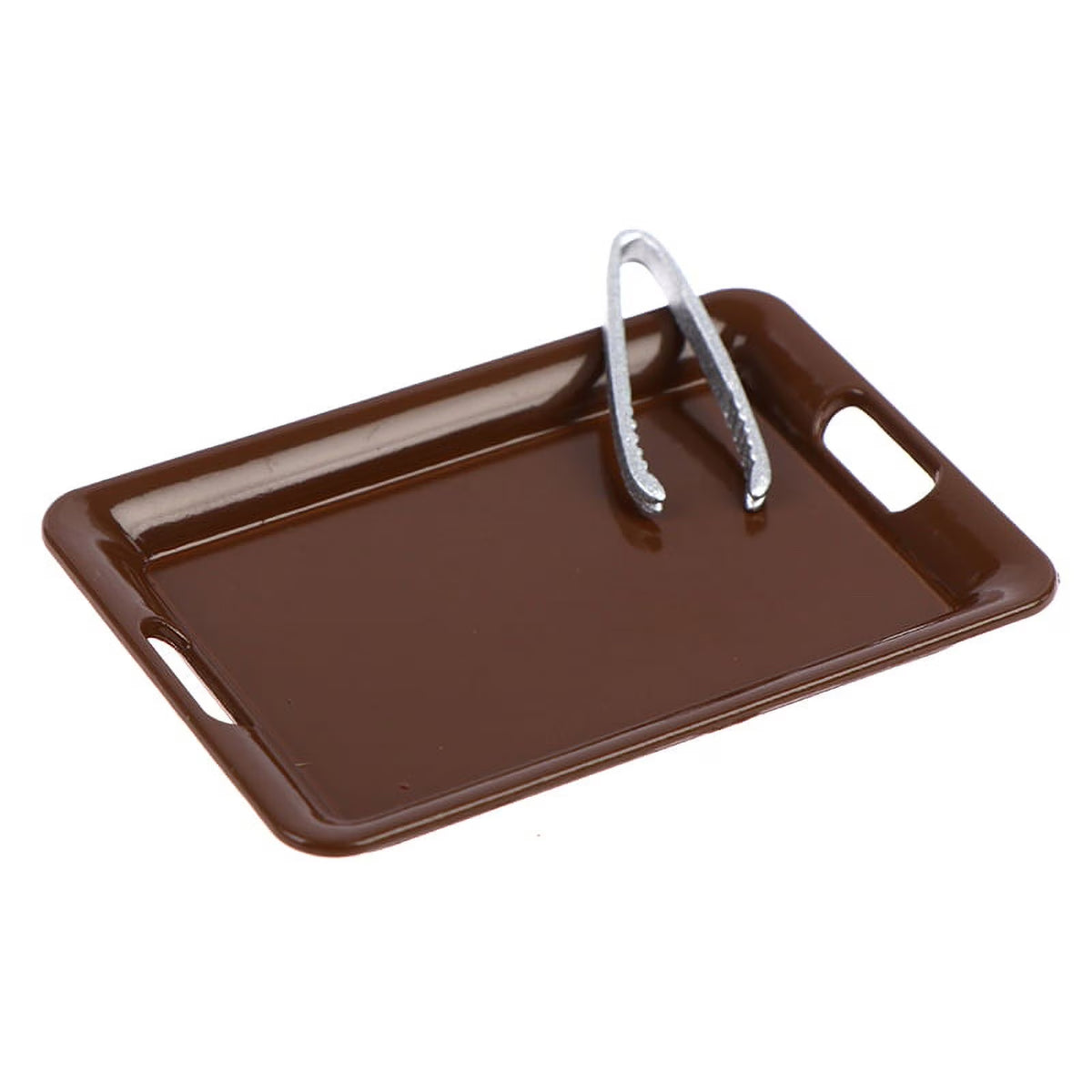 1/12 Dollhouse Miniature Metal Plate Tray with Clip Kitchen Toys N240