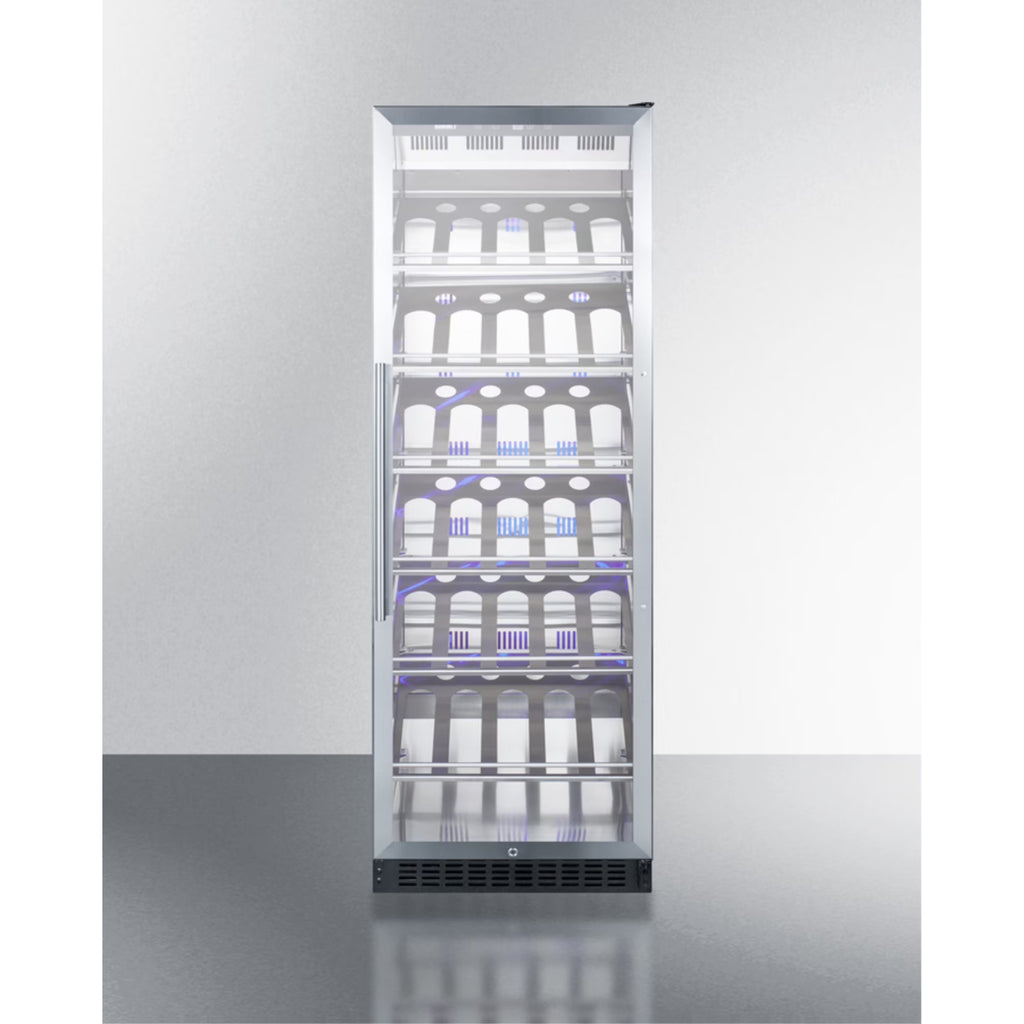 Commercial full-size wine cellar with champagne style shelving T8693
