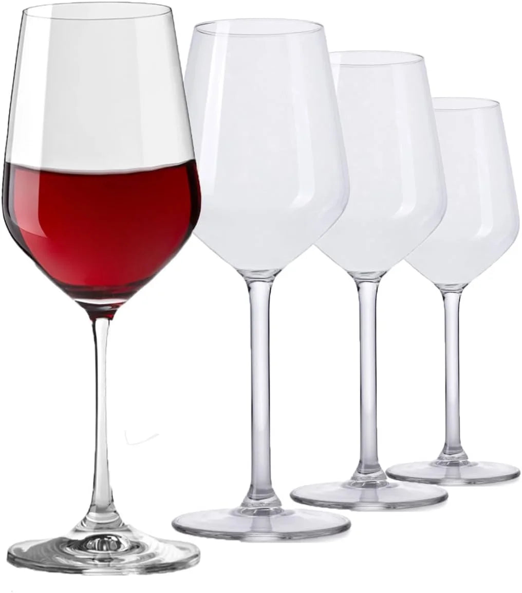 Set of 4 12 Ounce Crystal Wine Glasses L668