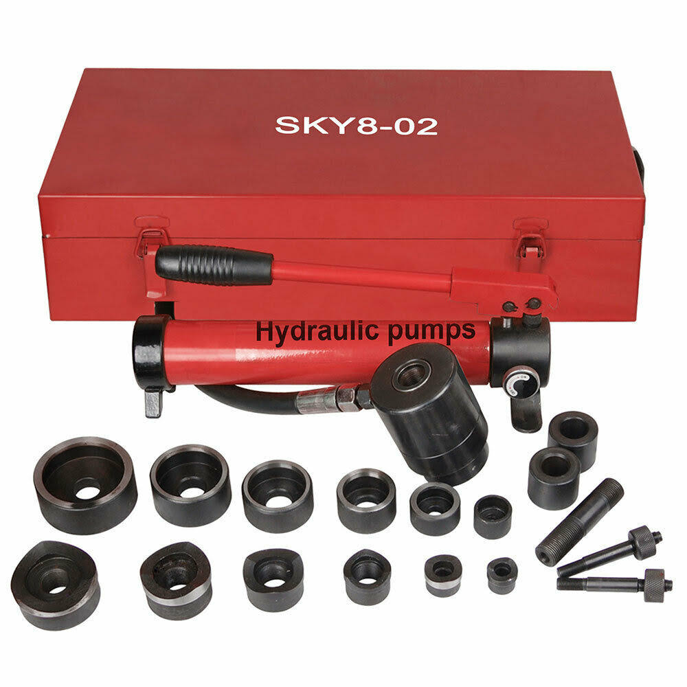 10 Ton 6 Die Hydraulic Knockout Punch Tool Kit with Case U4128