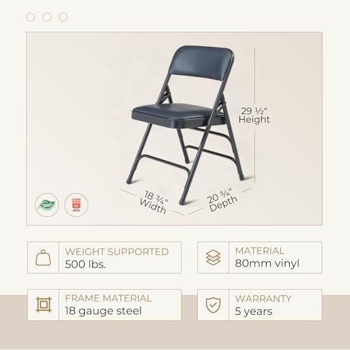 Black Vinyl Upholstered Folding Chair O985064