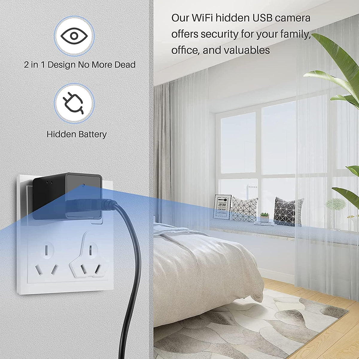 1080P WiFi Indoor Security Camera with Audio and Video Motion Detection Z92966