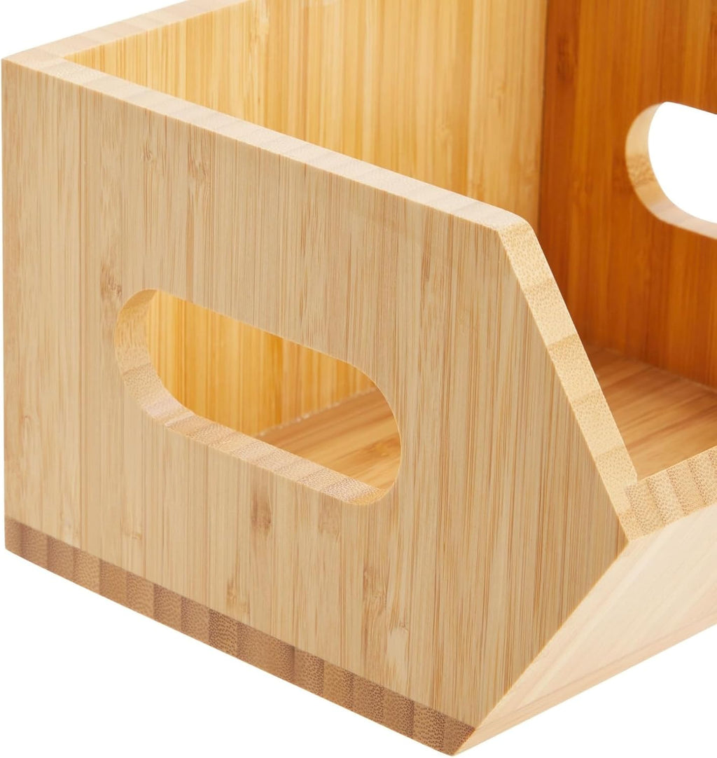 2 Pack Stackable Bamboo Wood Storage Bins X122