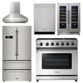 36 Propane Gas Range, Range Hood, Refrigerator, Dishwasher, Wine Cooler Q673