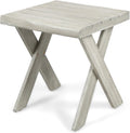 Sandblast Light Grey Acacia Wood Side Table C176