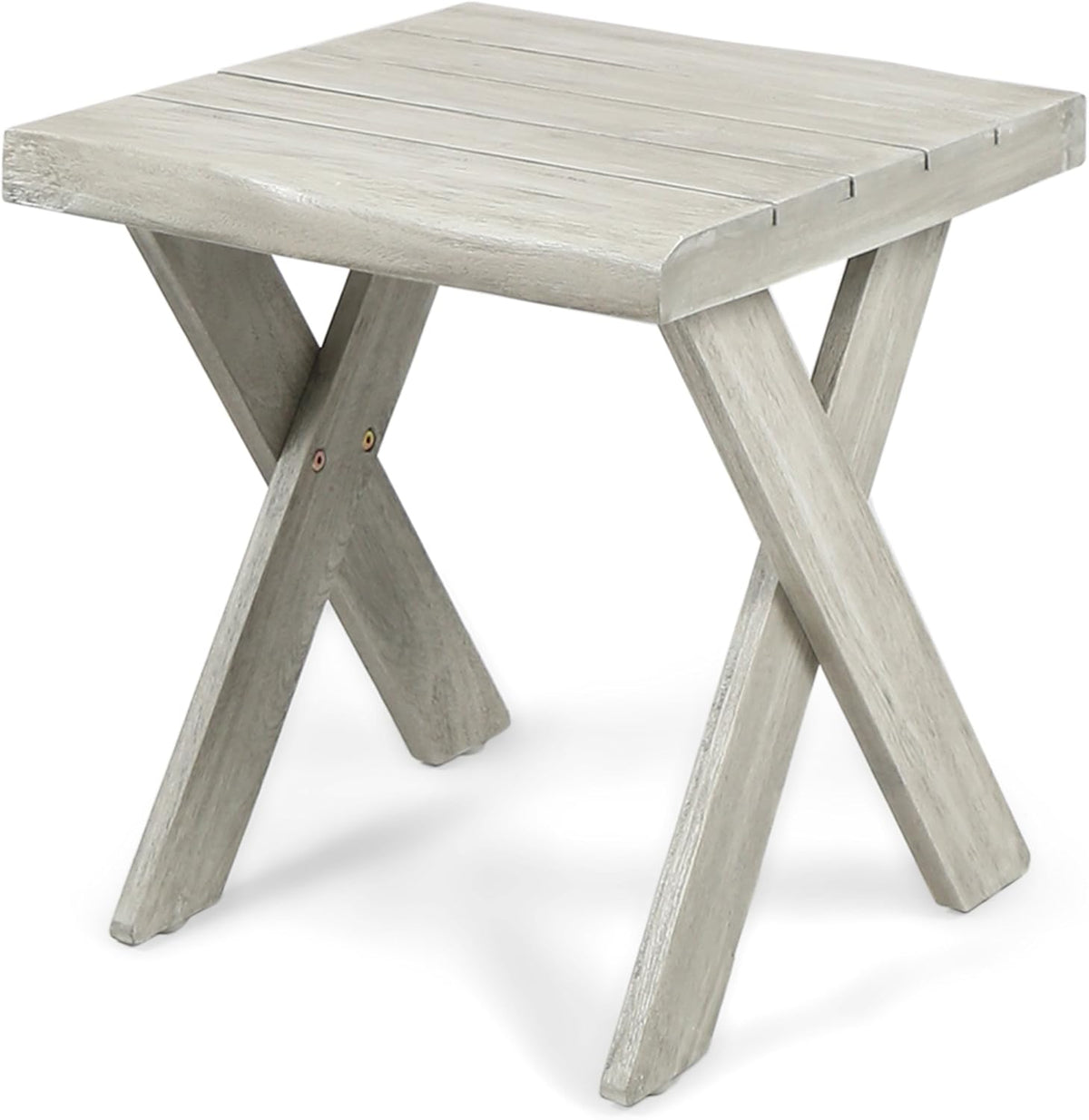Sandblast Light Grey Acacia Wood Side Table C176