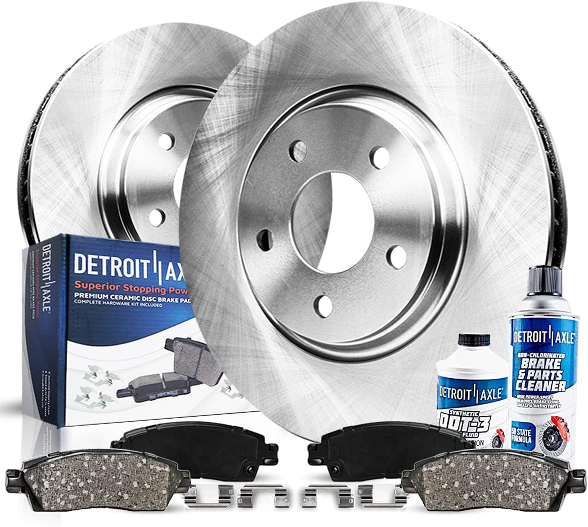 11.10" Front Disc Rotors and Brake Pads 6pc Set L201008