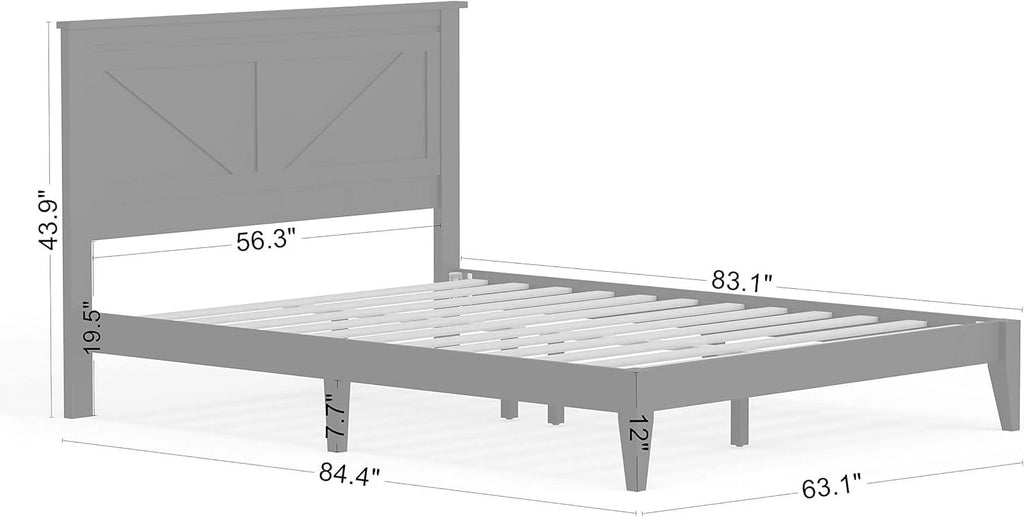 Queen Size Solid Wood Platform Bed R1604