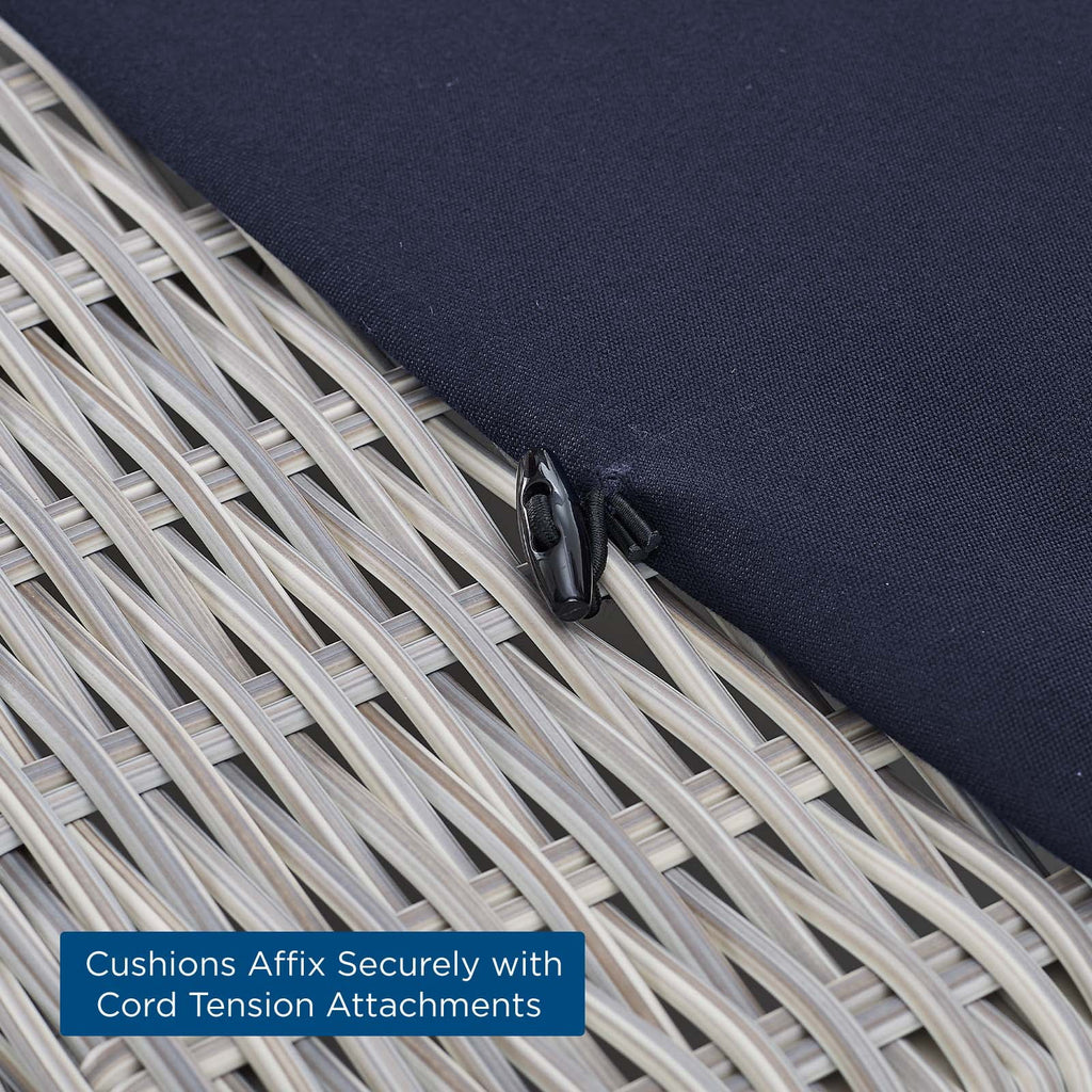 Light Gray Navy Wicker Rattan Outdoor Patio Armchair X178385