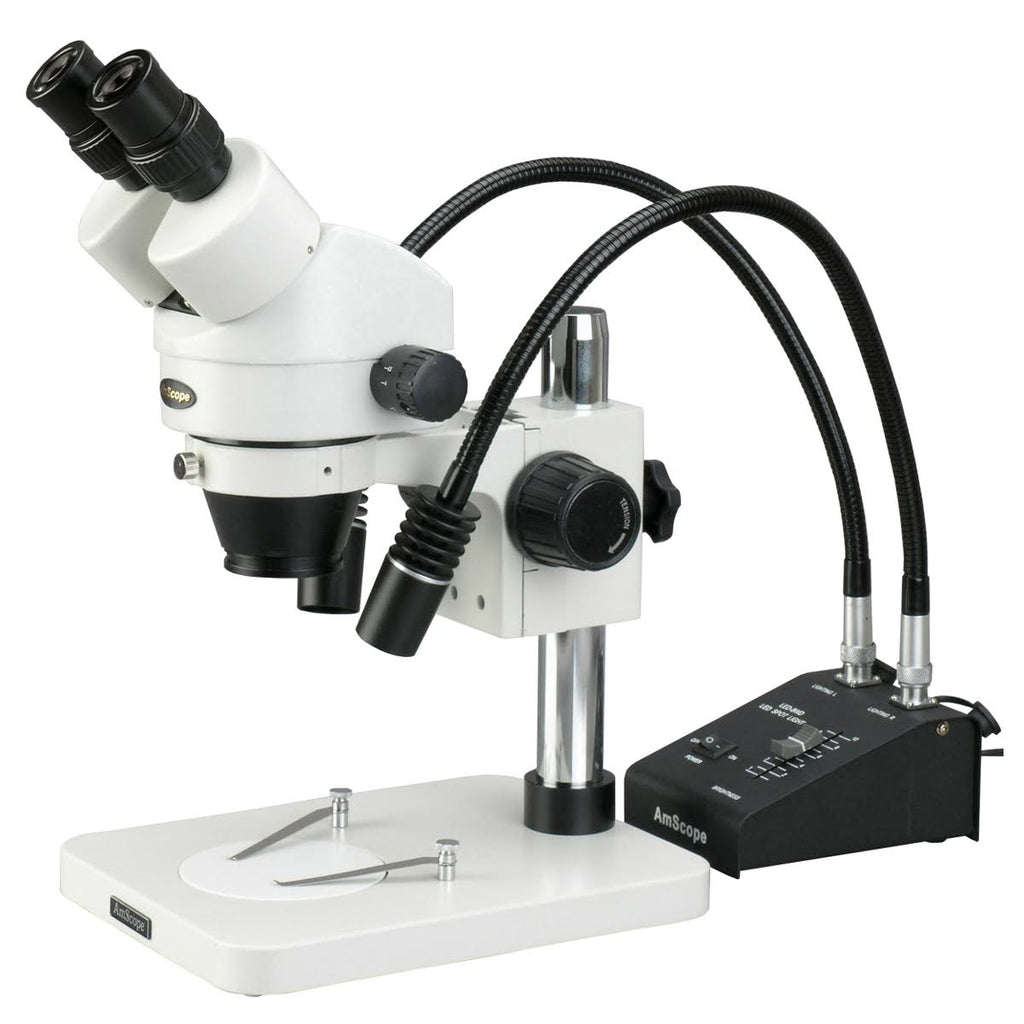 3.5X-180X Zoom Stereo Microscope with Gooseneck LED Lights K645