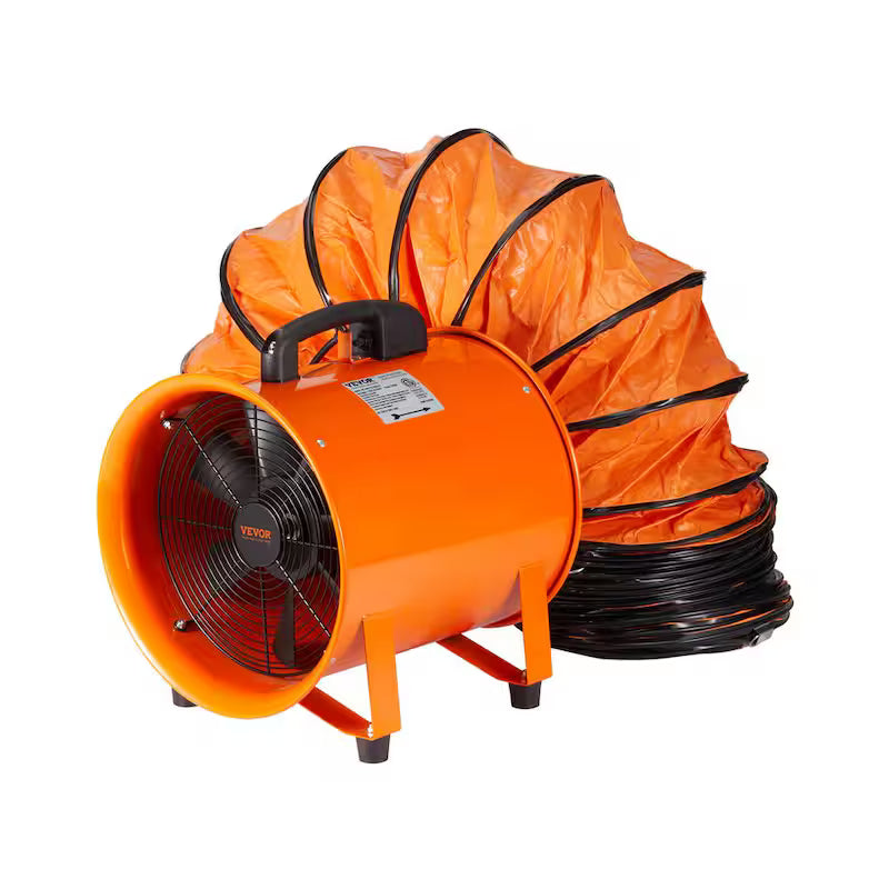 10 in. Heavy-Duty Portable Blower Fan with Duct Hose Q168