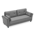 Grey Velvet Loveseat Sofa with Two Pillows X72641
