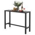 Outdoor Metal Bar Table 55'' Patio Counter Height Dining Table Black U85793