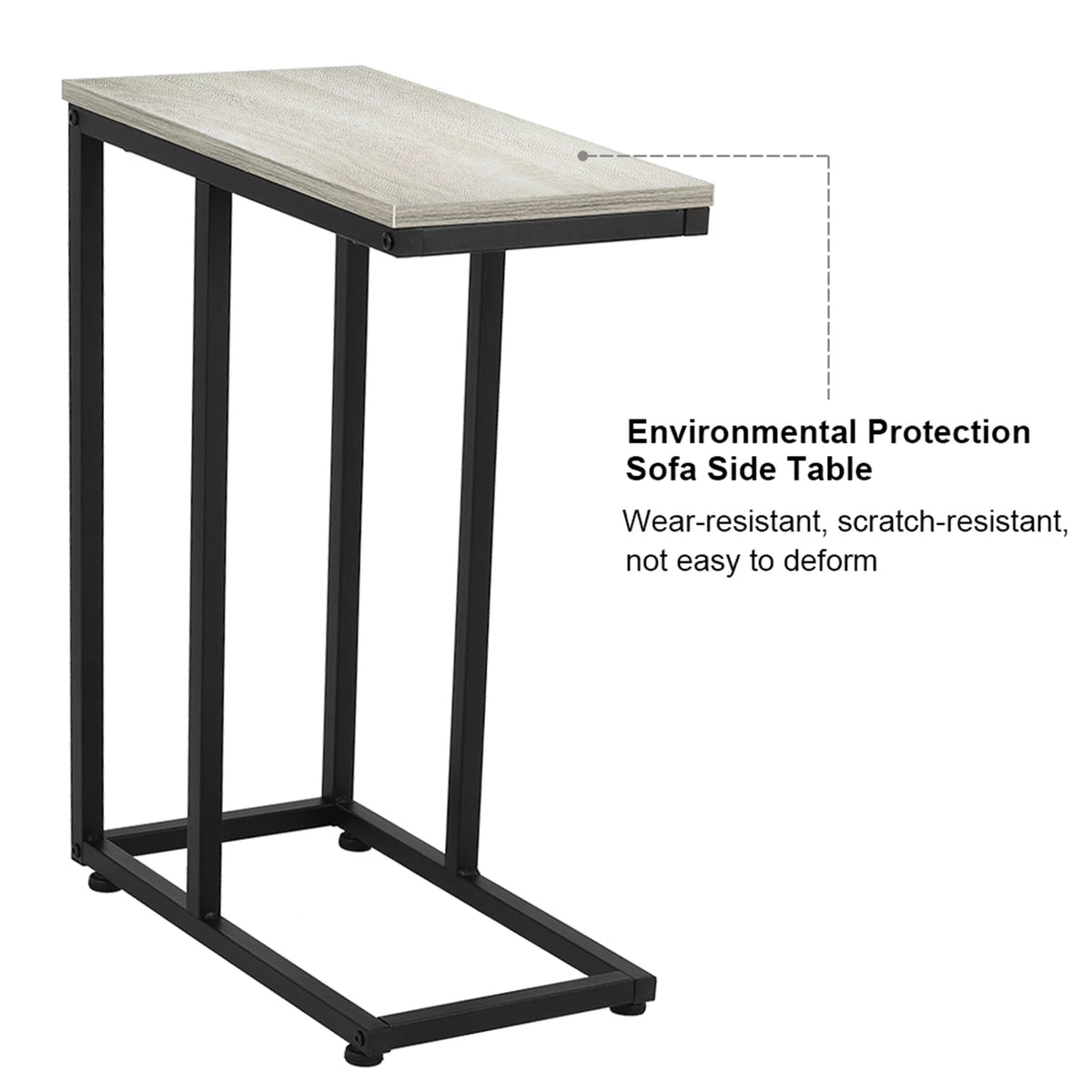 Coffee Table, Iron Sofa Accent Table Wood Grain P4102